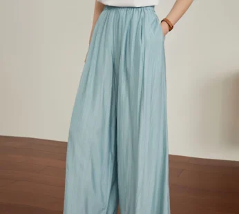 DUSHU【3 Colors】Women Summer Thin Trousers Sunscreen Cool draped Long Pants