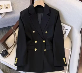 Office Lady Slim Blazer for Women, Long Sleeve Coats, Black Jackets