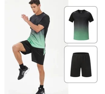 Fitness Clothes Ice Silk Quick Drying T-shirt Suit Men Short Sleeve