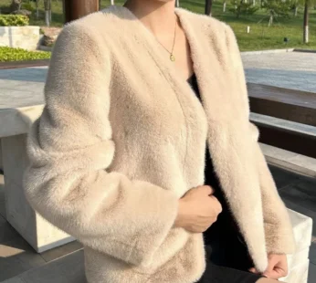 2024 Women’s Faux Mink Fur Jacket Winter Warm Fashion Fur Jacket