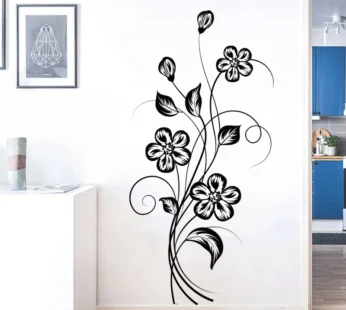 1PC Beautiful Atmosphere Black Flower Sticker Beautifying Decoration Bedroom