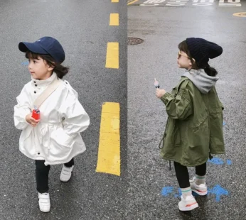 Girls Trench Coat Autumn Spring Korean Windbreaker Jacket Fashion New Children