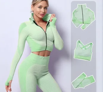 2/3PCS Seamless Yoga Sets Sport Fitness Vest High Waist Hip-Liftting Trousers Suits